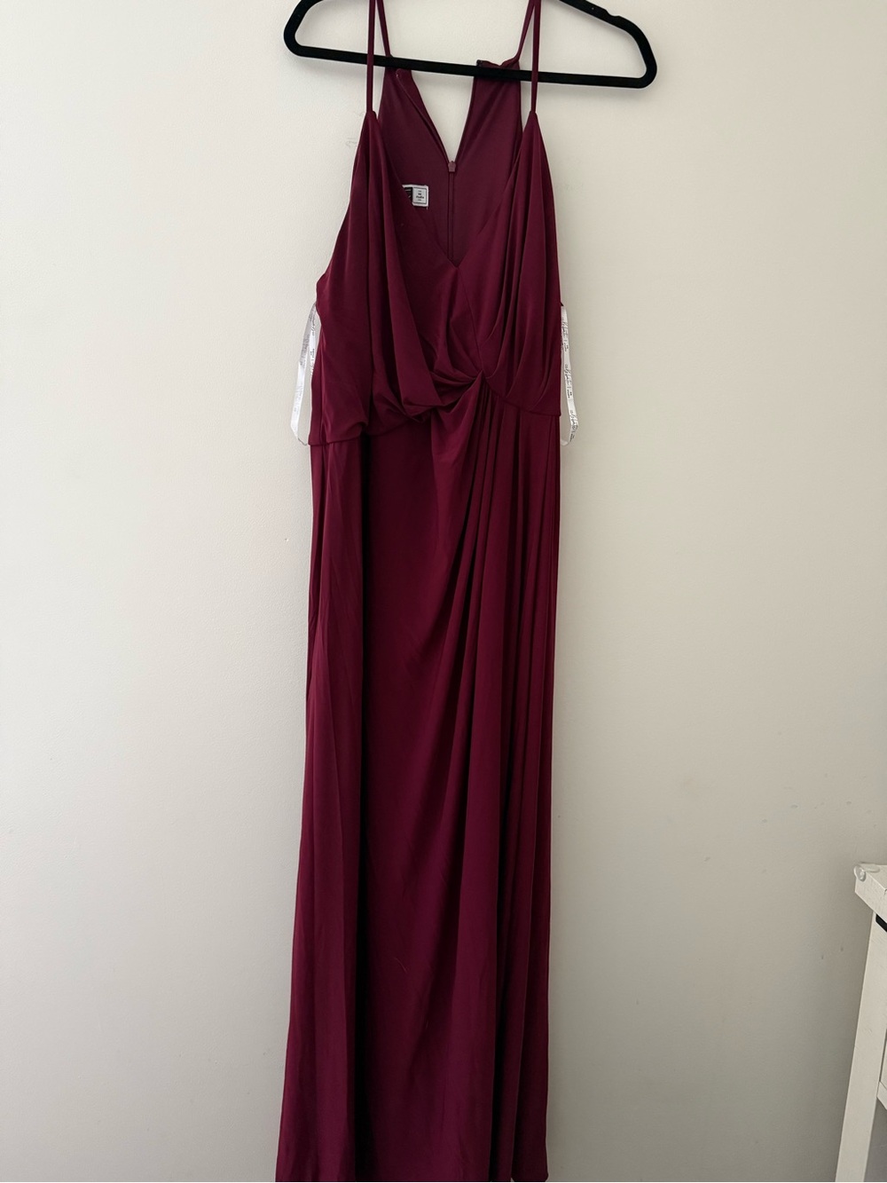 Sleeveless Twist-Front Maxi Dress in Burgundy